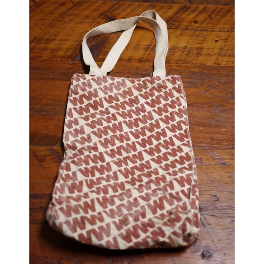 Vintage WW Cotton Canvas Shopping Book Shoulder Eco Tote Bag Purse 8.5” x 14”